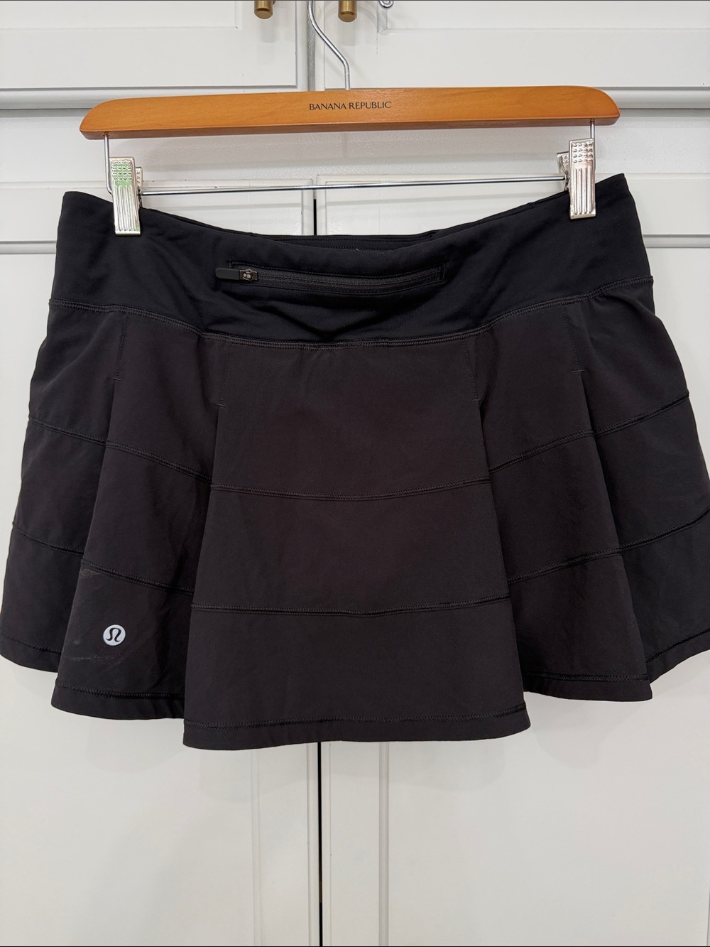Lululemon Black Pace Rival Tennis Golf Athletic Skort Skirt  | 8